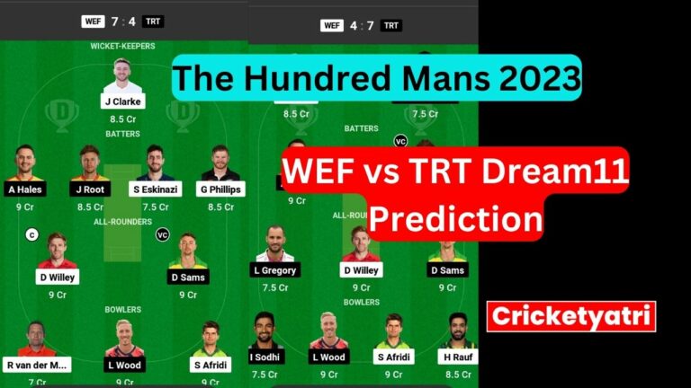 WEF vs TRT Dream11 Prediction in Hindi