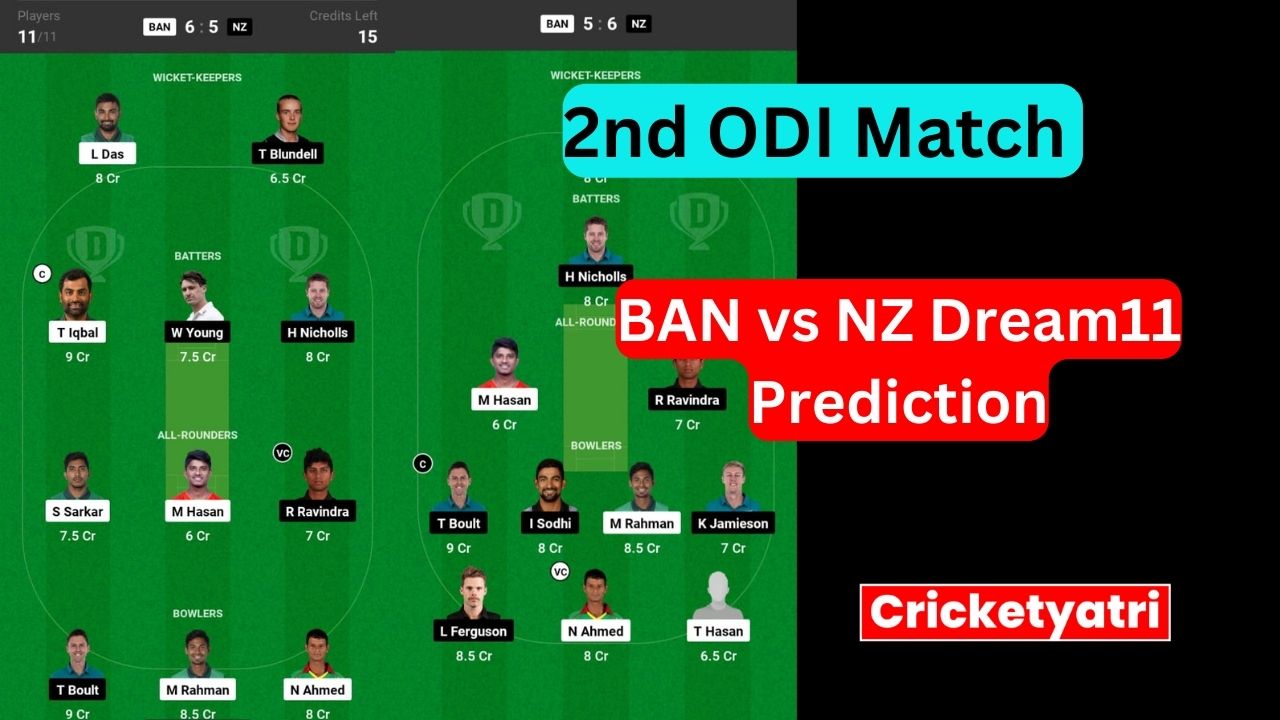 BAN vs NZ Dream11