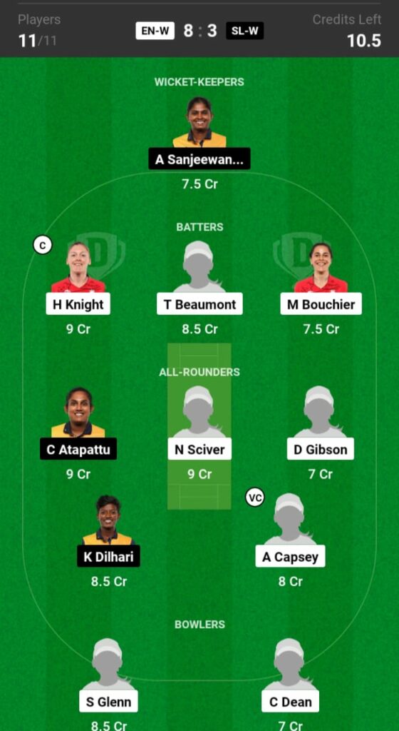 ENG-W vs SL-W Dream11