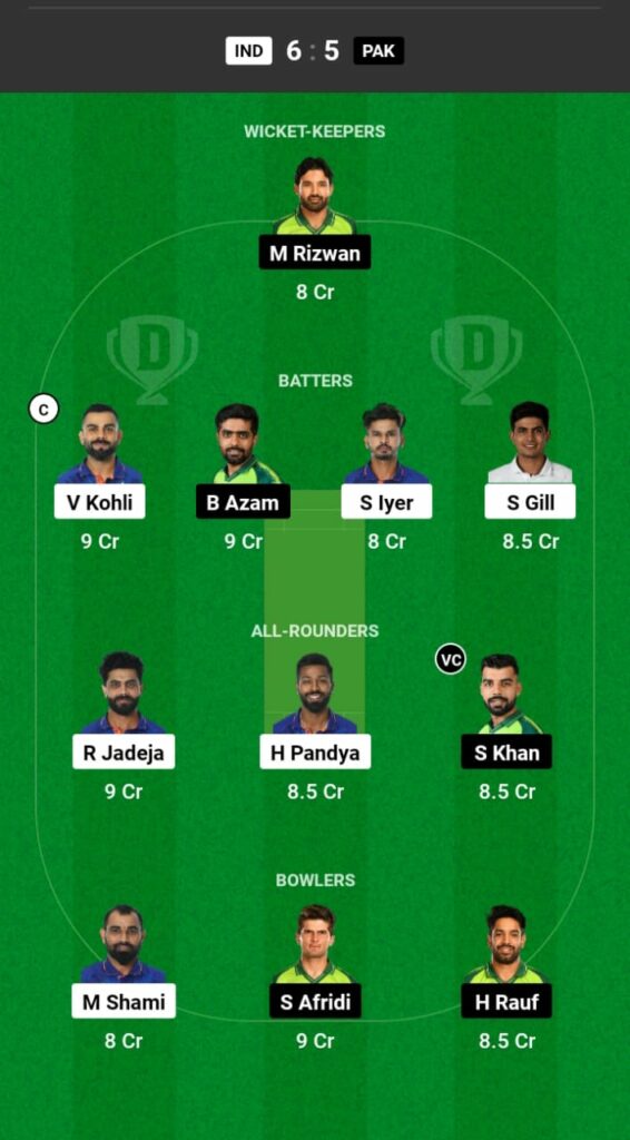 PAK vs IND Dream11