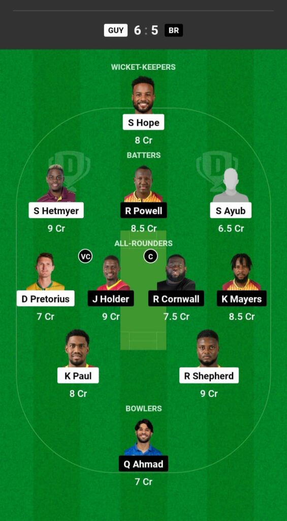 GUY vs BR Dream11