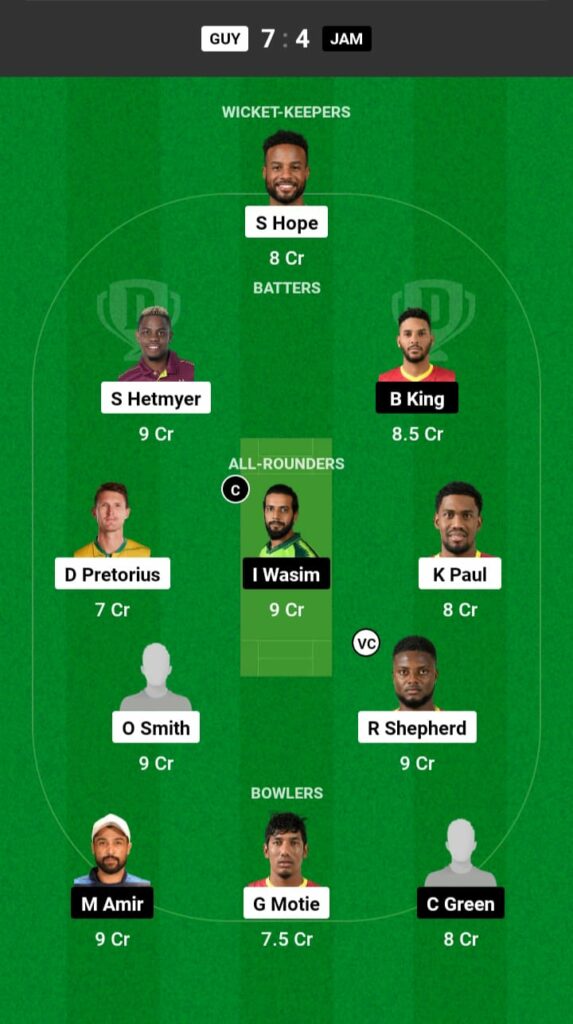 GUY vs JAM Dream11