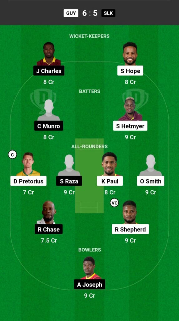 GUY vs SLK Dream11