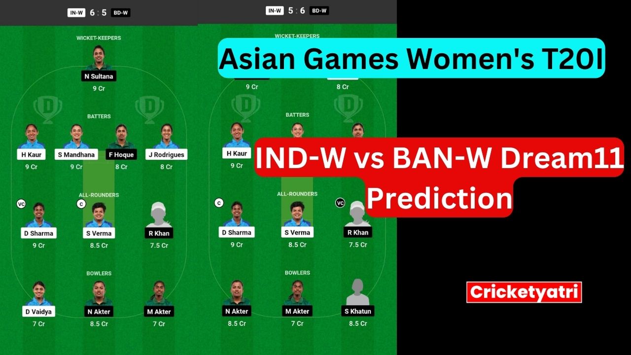 IND-W vs BAN-W Dream11