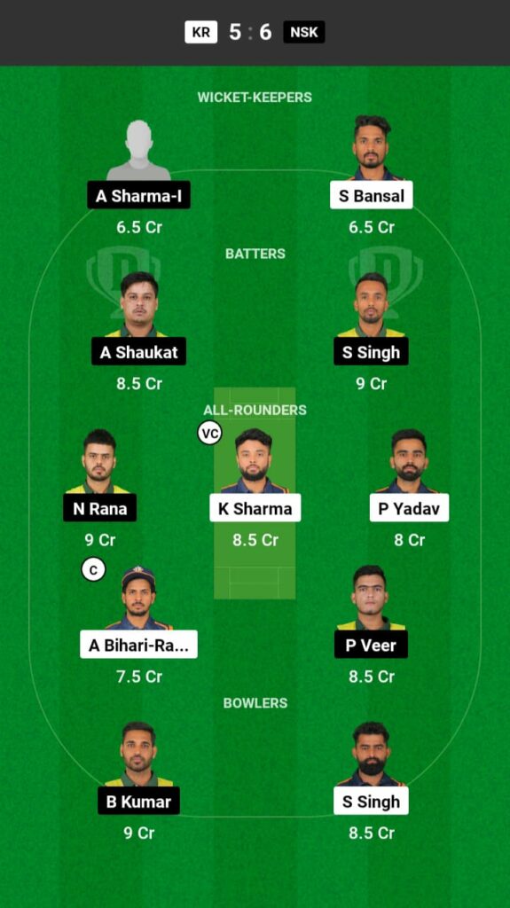 KR vs NSK Dream11