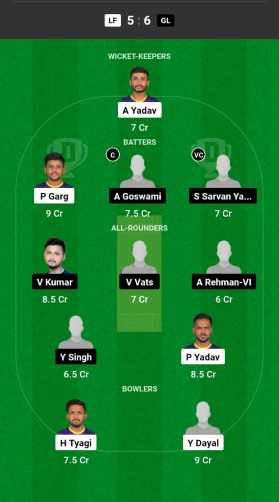 LF vs GL Dream11