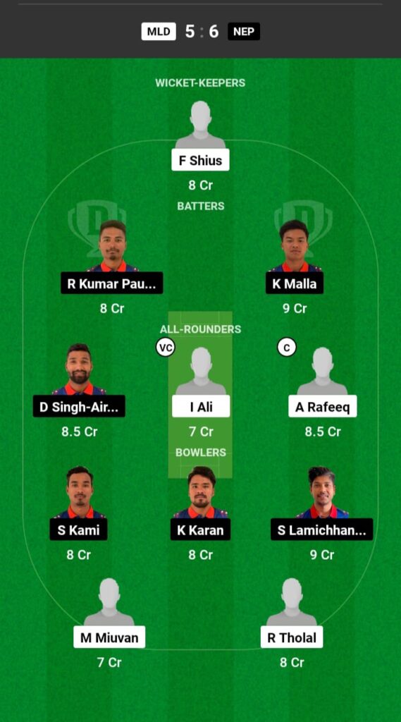 MLD vs NEP Dream11 