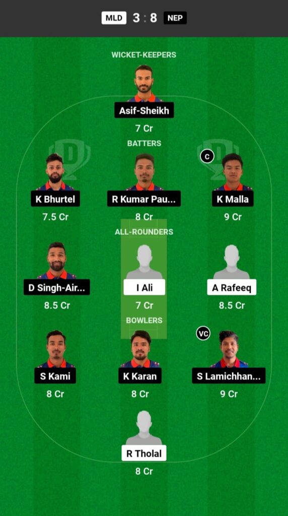 MLD vs NEP Dream11 