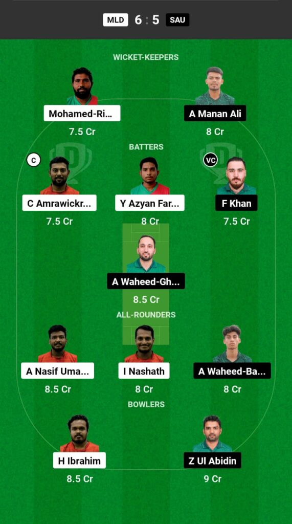 MLD vs SAU Dream11