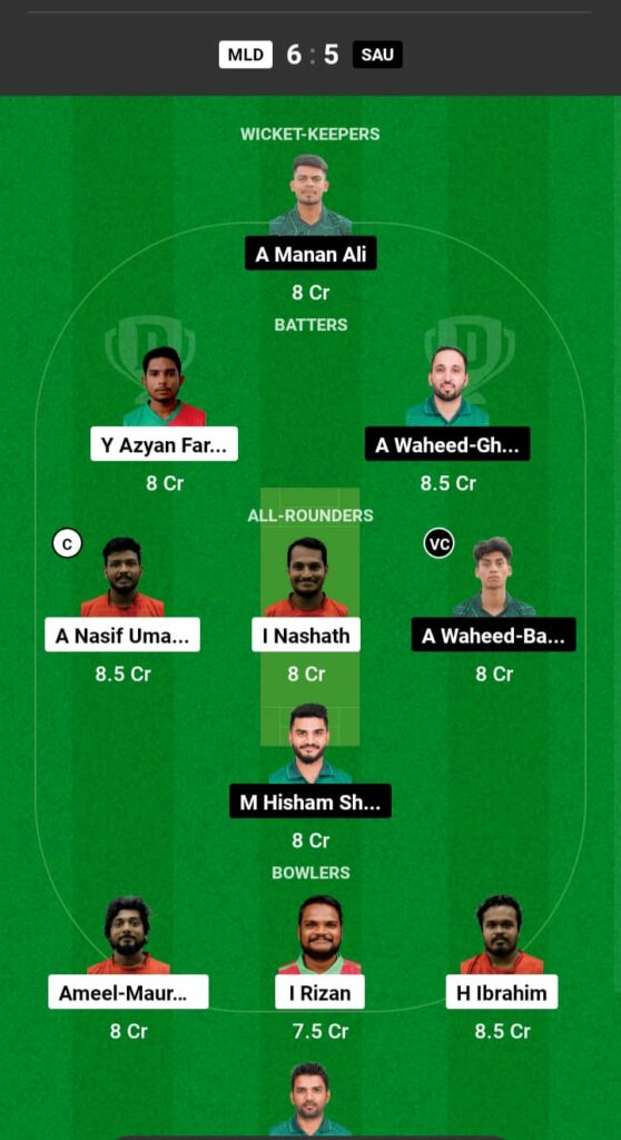 MLD vs SAU Dream11