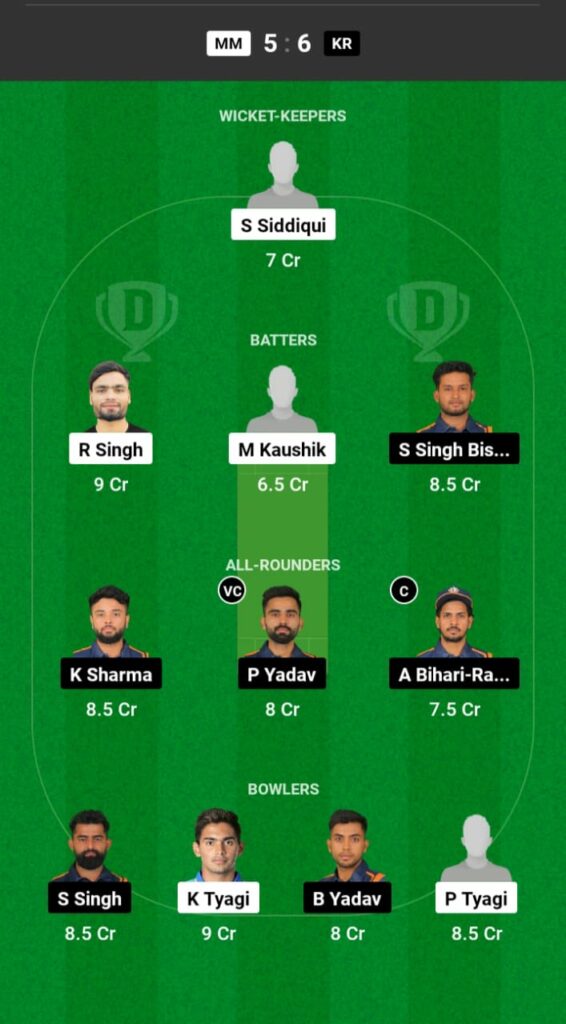 MM vs KR Dream11