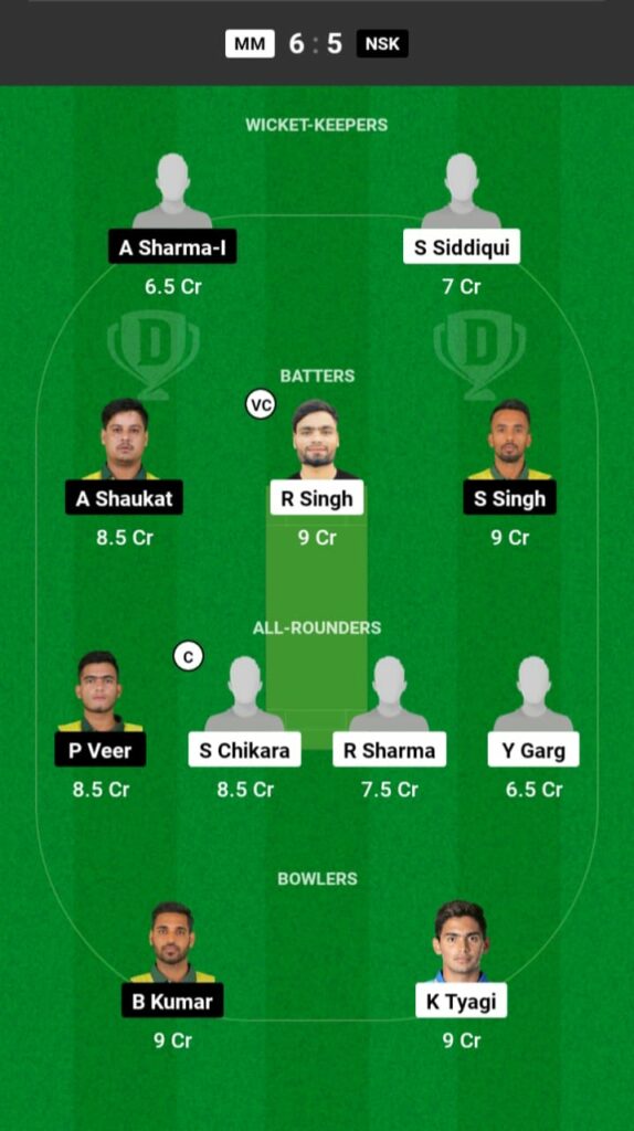 MM vs NSK Dream11