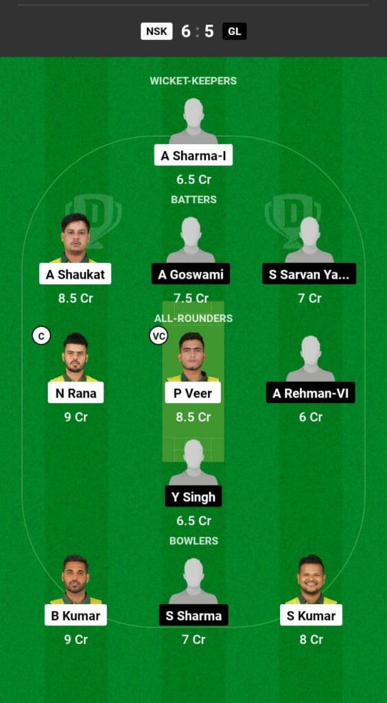 NSK vs GL Dream11