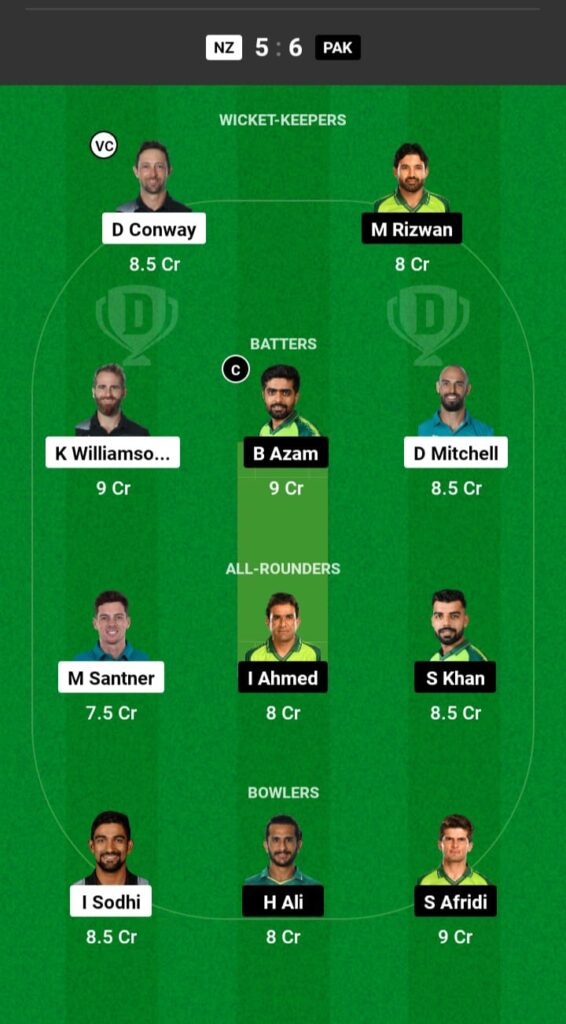 NZ vs PAK Dream11