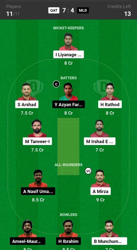 QAT vs MLD Dream11