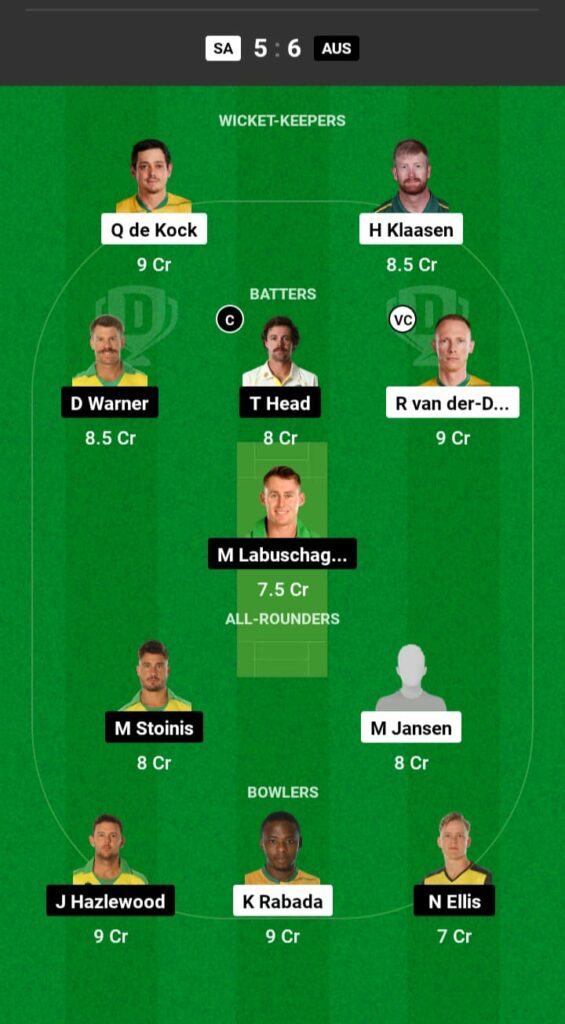 SA vs AUS Dream11