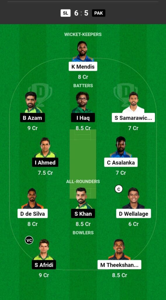 SL vs PAK Dream11