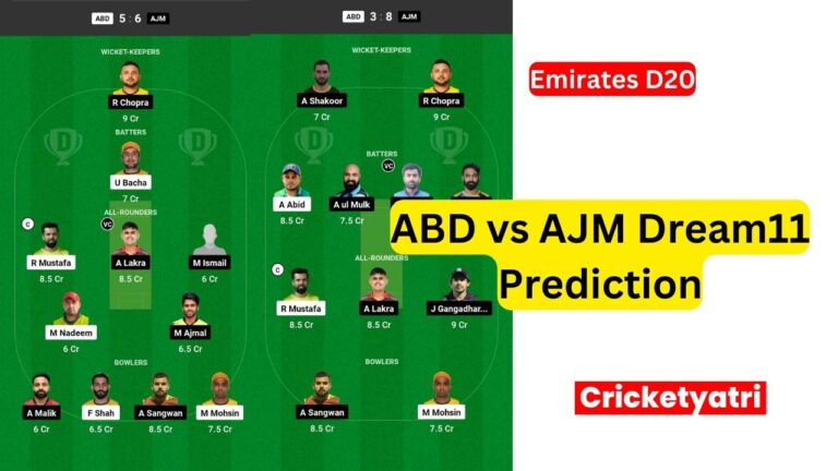 ABD vs AJM Dream11