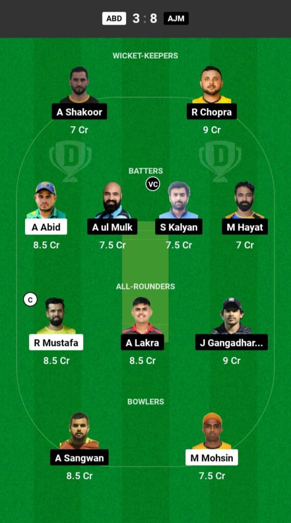 ABD vs AJM Dream11