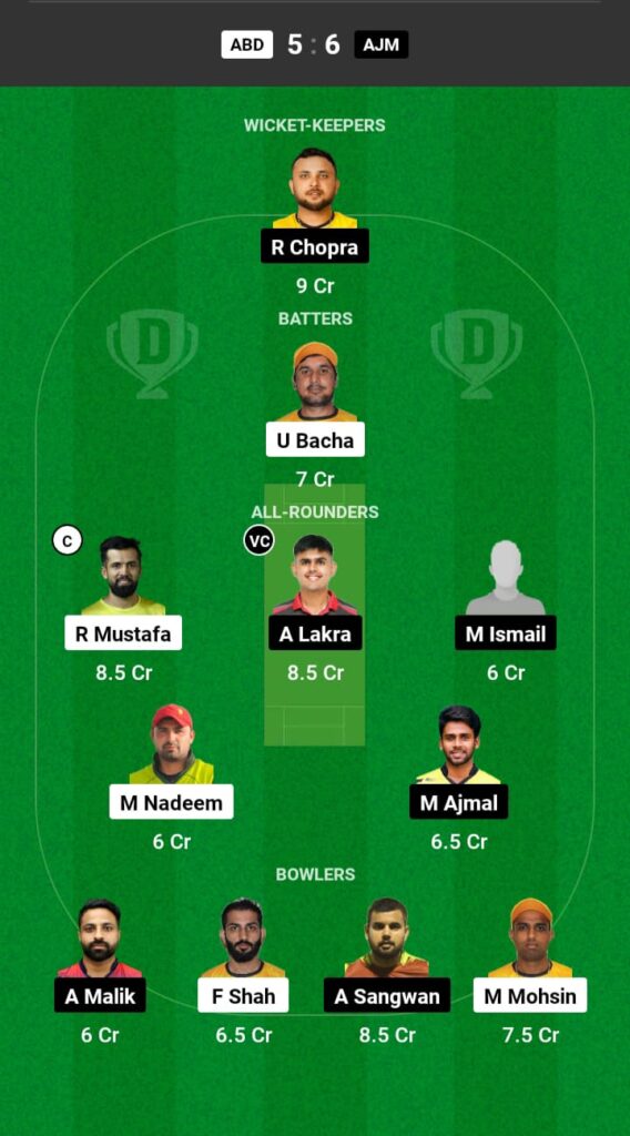 ABD vs AJM Dream11