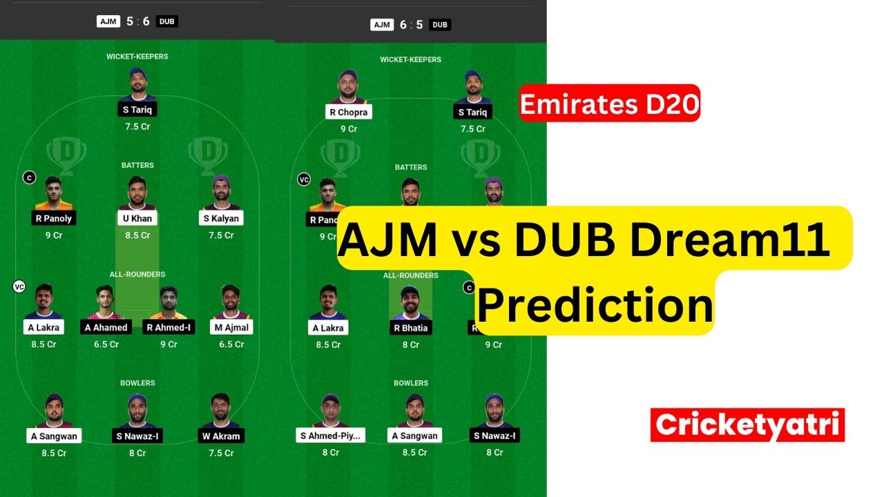 AJM vs DUB Dream11