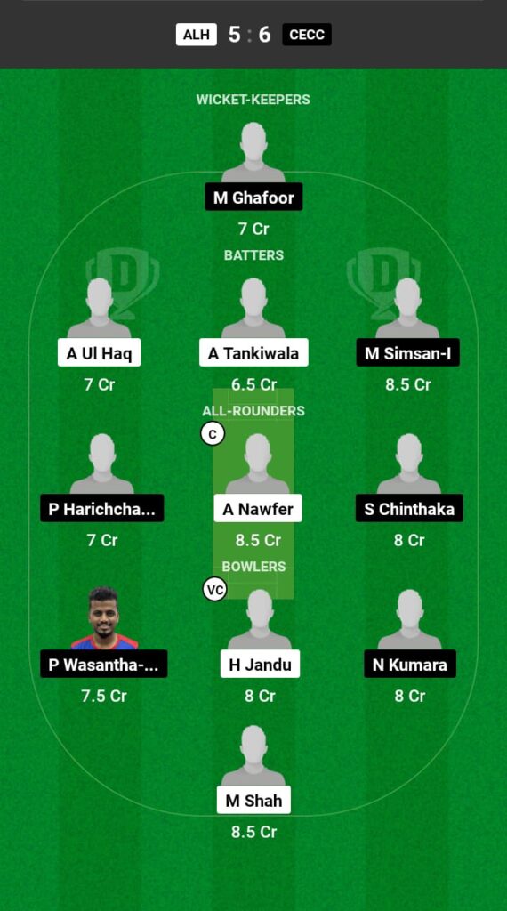 ALH vs CECC Dream11