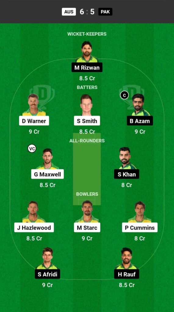 AUS vs PAK Dream11