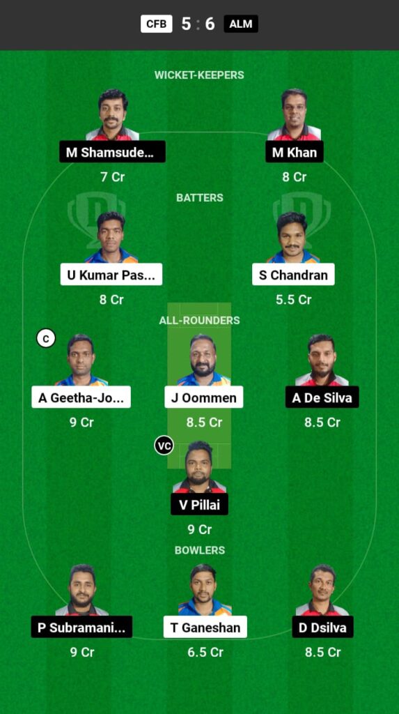 CFB vs ALM Dream11