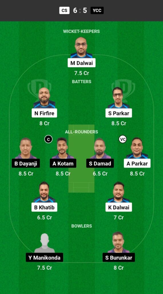 CS vs YCC Dream11