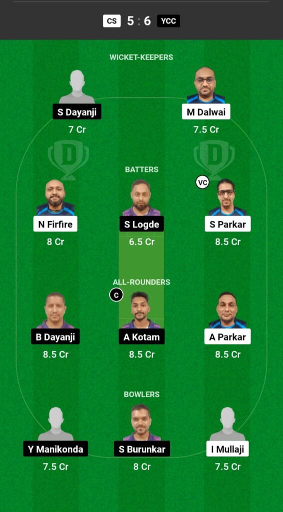 CS vs YCC Dream11