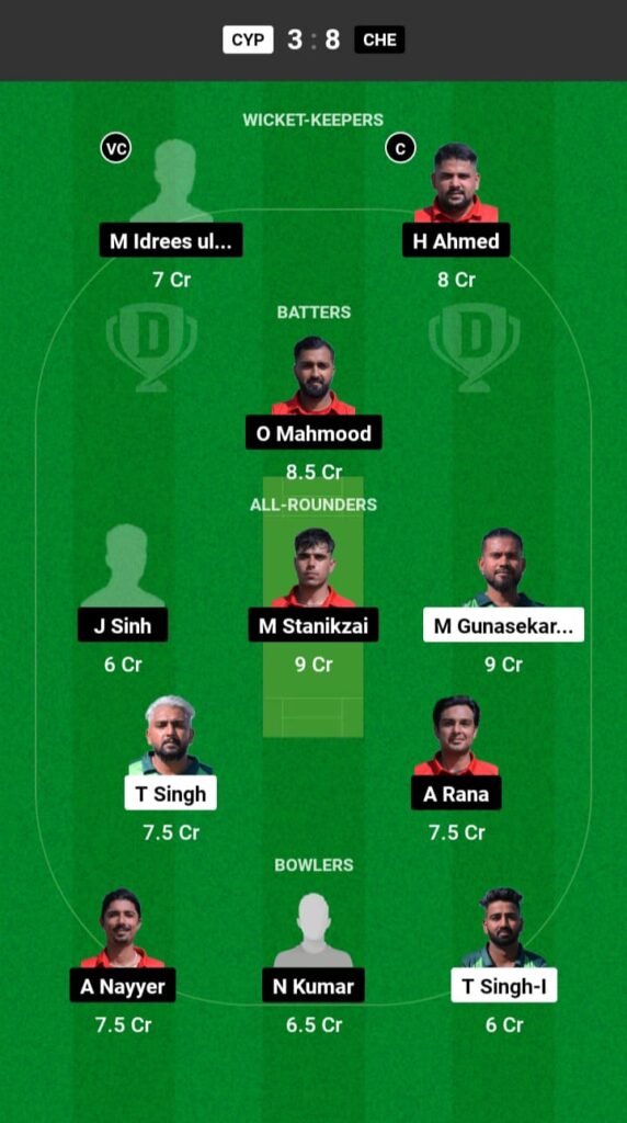 CYP vs CHE Dream11