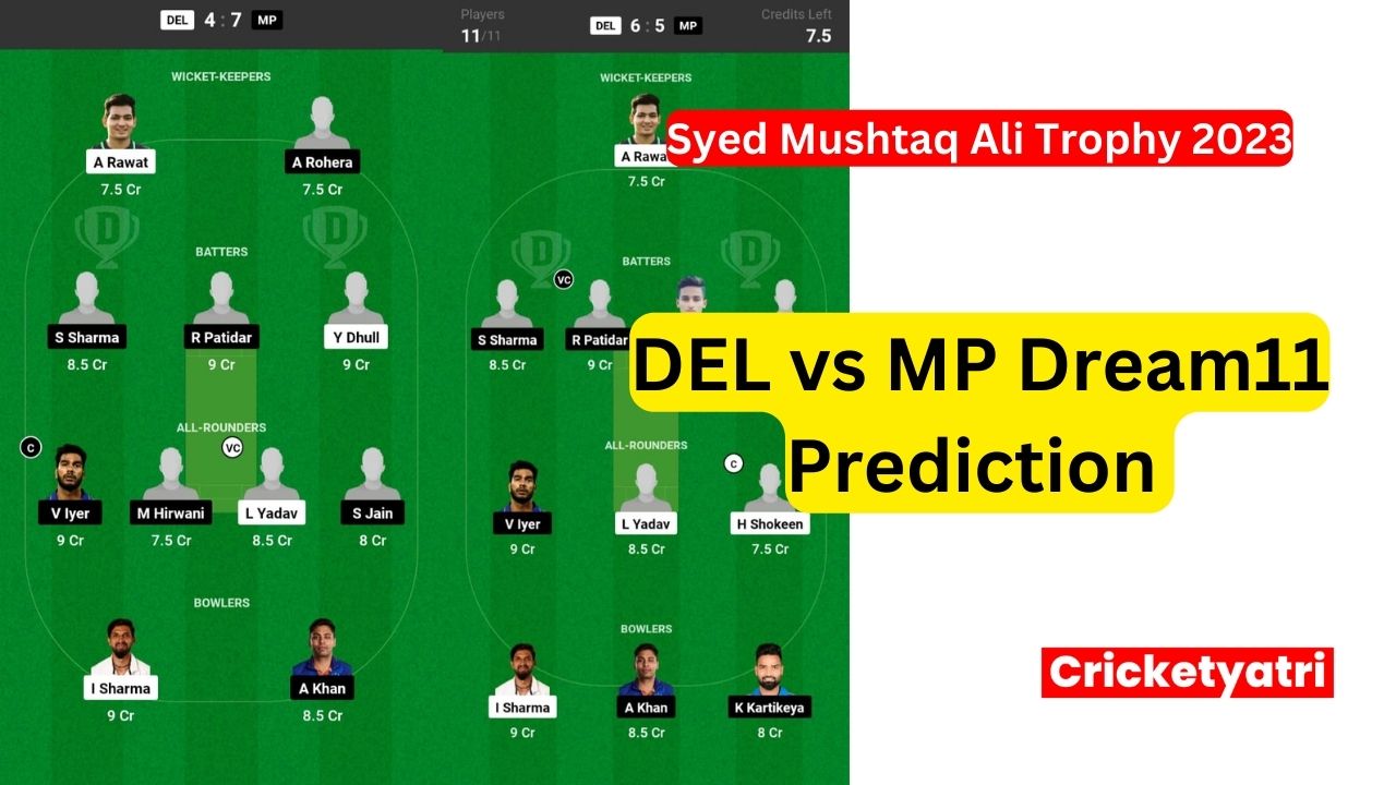 DEL vs MP Dream11