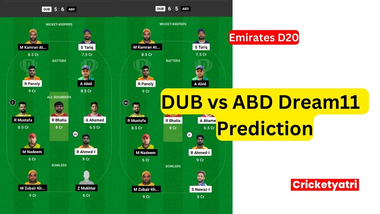 DUB vs ABD Dream11