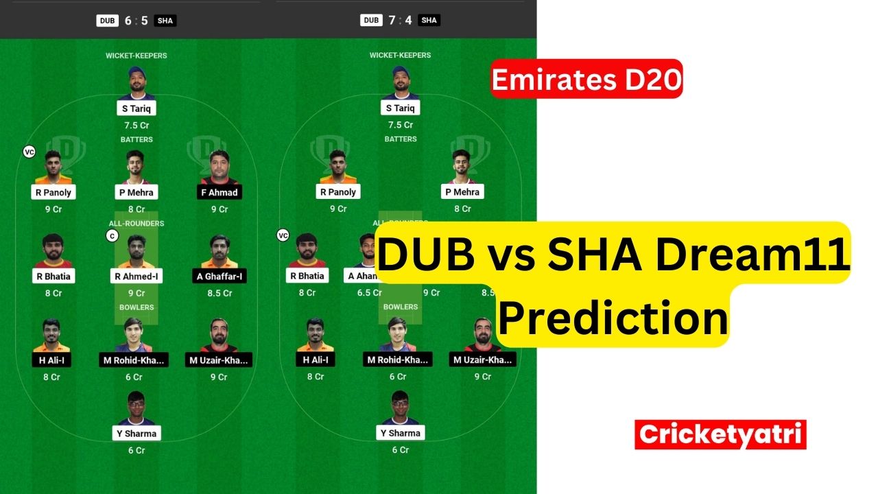 DUB vs SHA Dream11