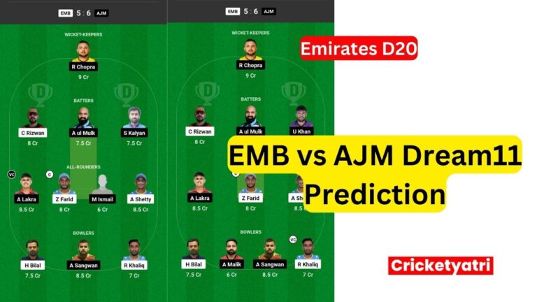 EMB vs AJM Dream11