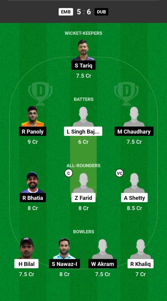 EMB vs DUB Dream11