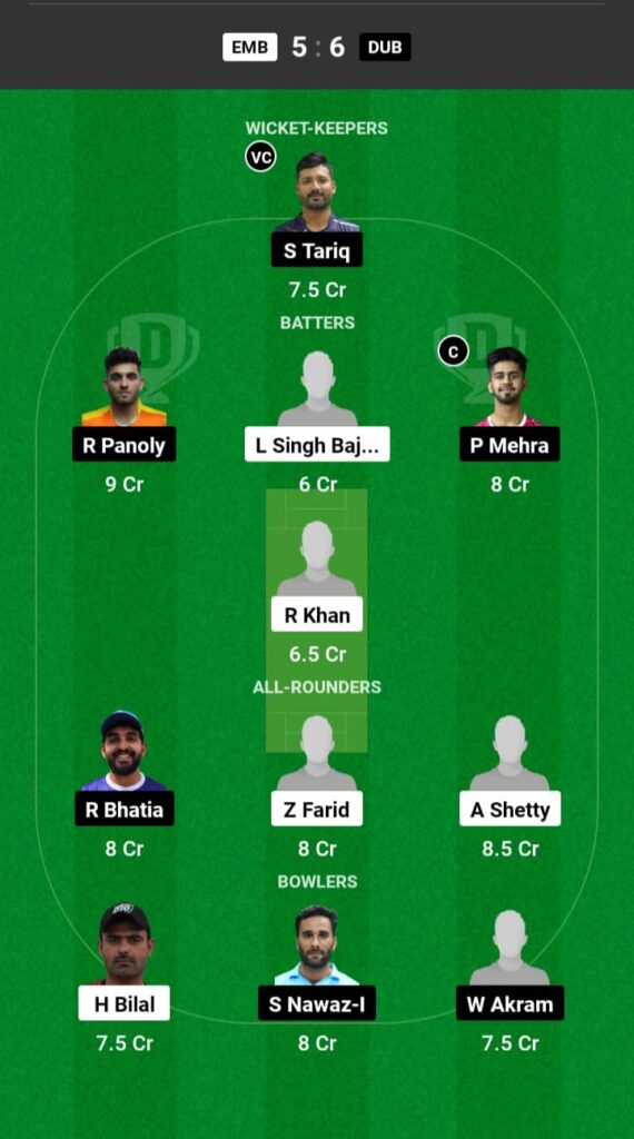 EMB vs DUB Dream11