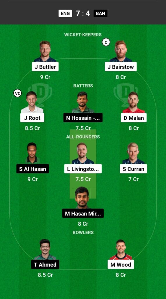 ENG vs BAN Dream11