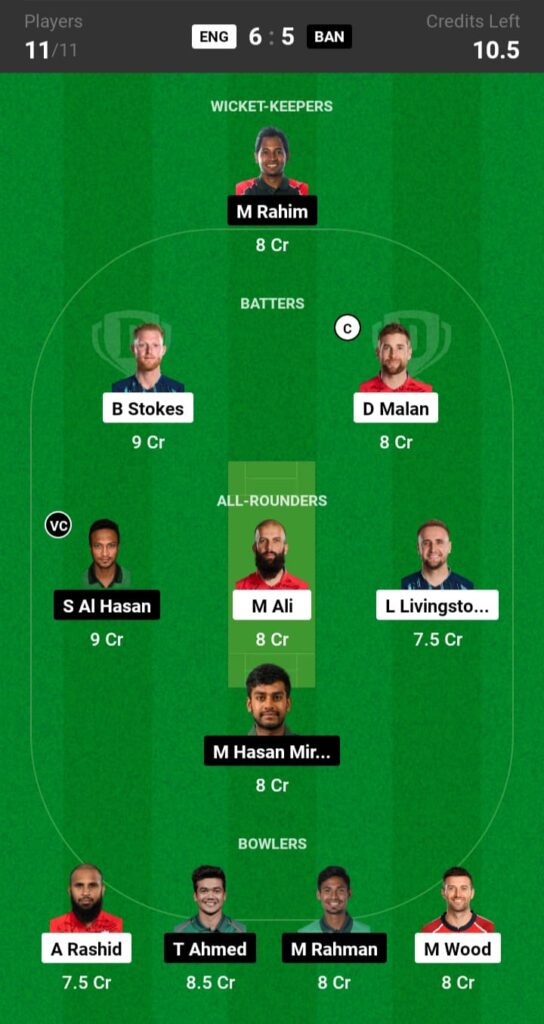 ENG vs BAN Dream11