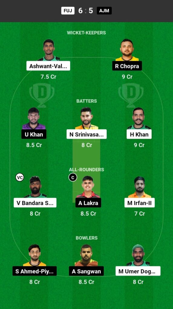 FUJ vs AJM Dream11