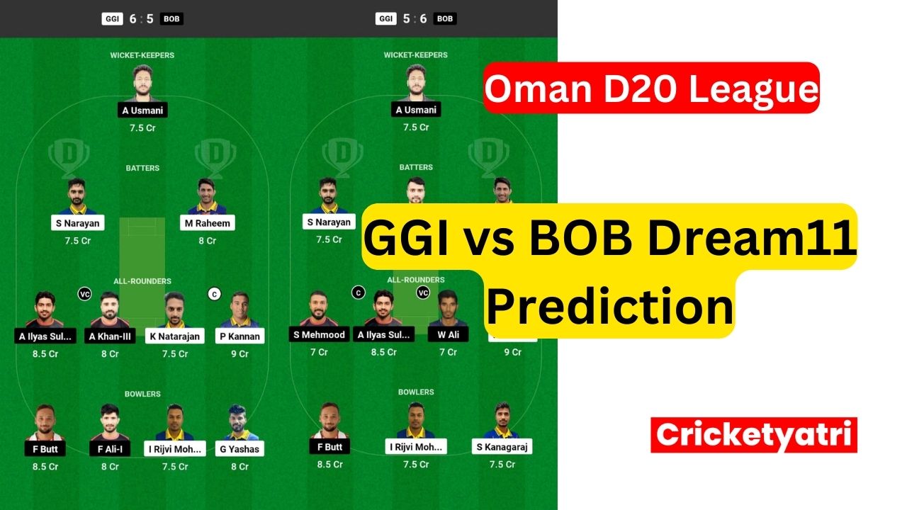 GGI vs BOB Dream11