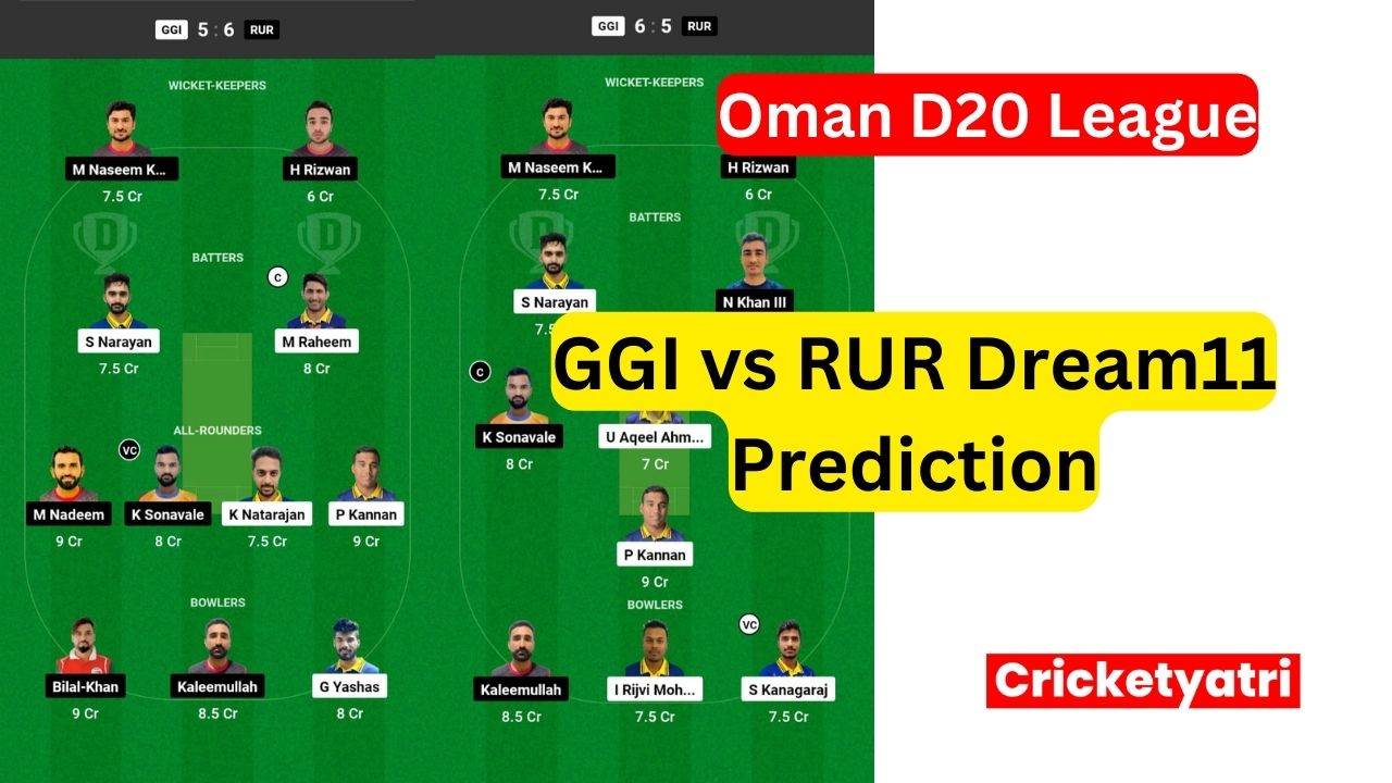 GGI vs RUR Dream11