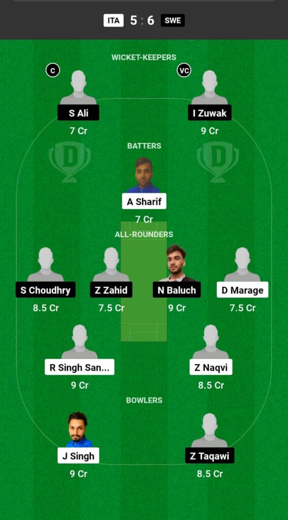 ITA vs SWE Dream11