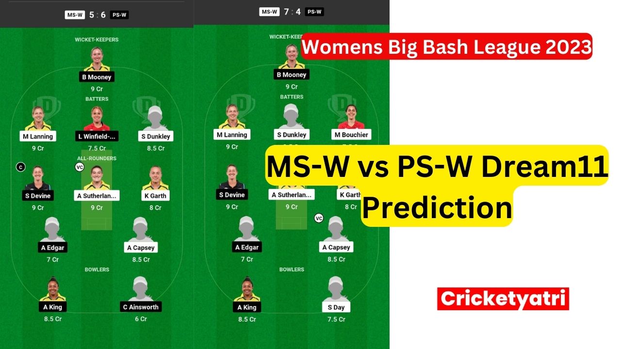 MS-W vs PS-W Dream11