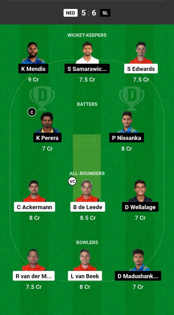 NED vs SL Dream11