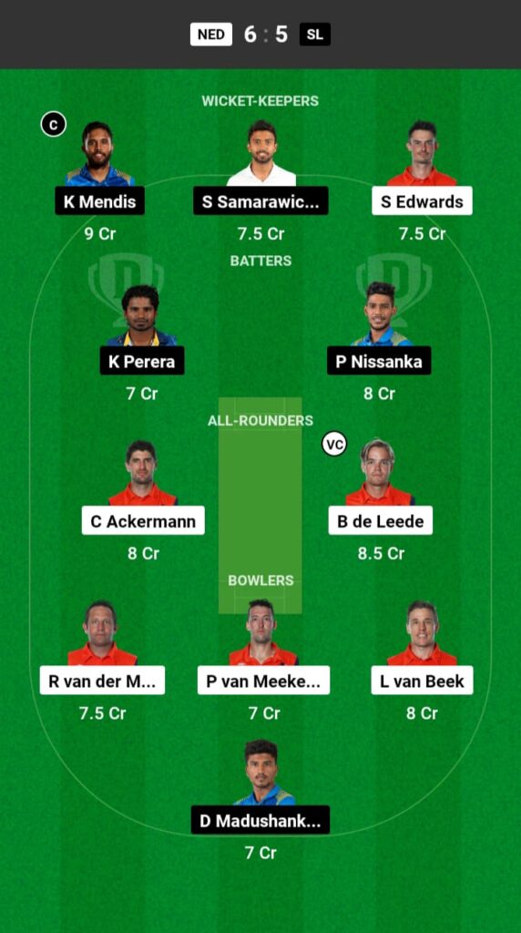 NED vs SL Dream11