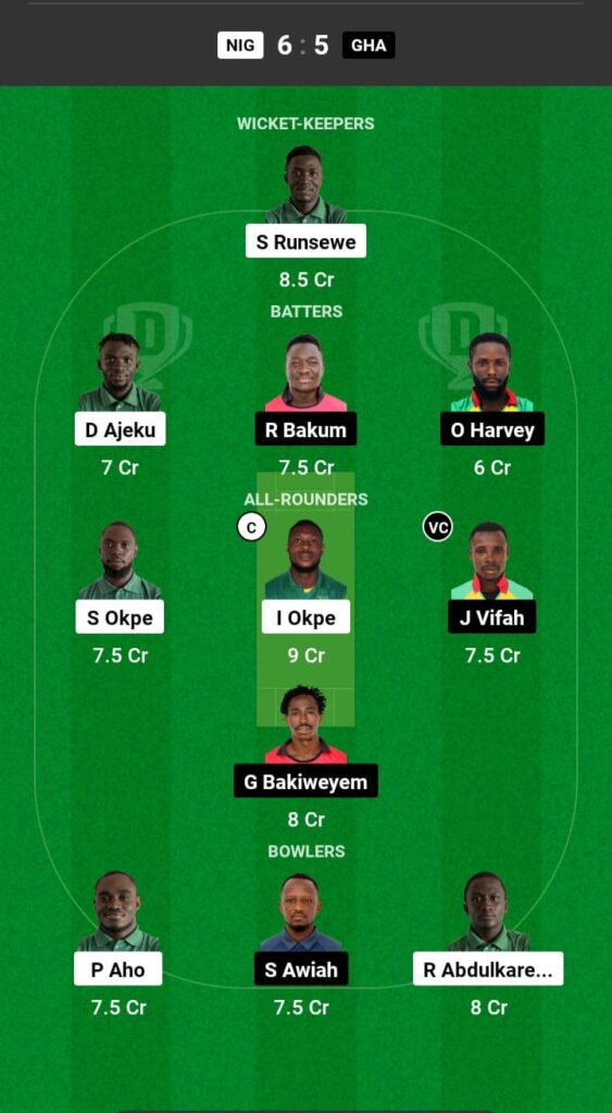 NIG vs GHA Dream11