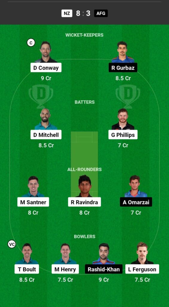 NZ vs AFG Dream11