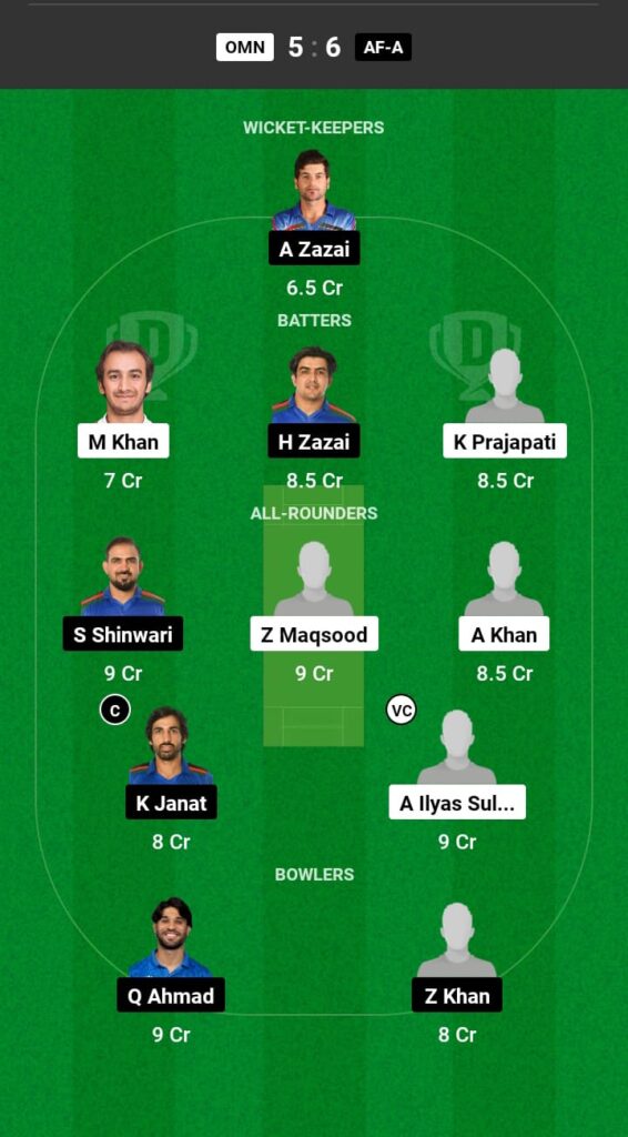 OMN vs AFG-A Dream11