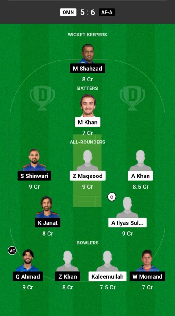 OMN vs AFG-A Dream11